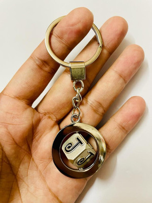 BBG FK_Attractive Revolving Alphabet J premium quality keychain key ring Key Chain