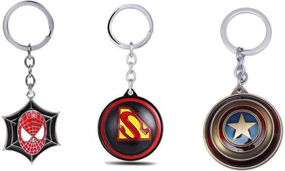 GSV Spiderman,Superman,CaptainAmerica Shield Rotating Keychain best quality keychain Key Chain