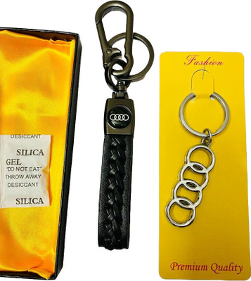 BBG NEW_Audi Car logo stripped and chrome finish keychain for cars Key Chain