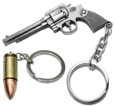 ABEL KD446-PUBG Revolver Keychain|Gun Bullet Keychain|Combo|2 Keychains Key Chain