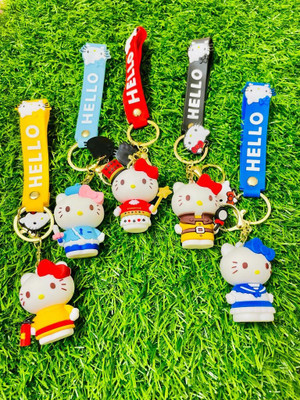 BBG NEW_Attractive Hello Kitty 3D premium combo set keychain for cars/bikes Key Chain