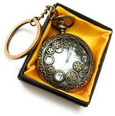 csv Retro Design Machine MechanismTheme Designer Pocket Watch Vintage Clock Antique Key Chain
