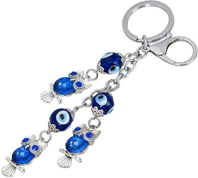 BBG FK_Evil Eye Protecting Three Owl najarbattu kwychain with hook Key Chain