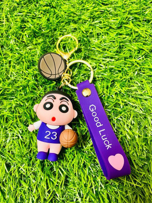 BBG NEW_Trendy Cute Shinchan playing basketball high quality 3D keychain Key Chain