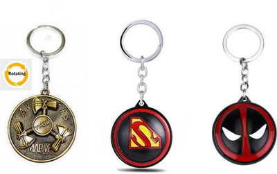 csv Thor Hunter,Superman,Deadpool Rotating Keychain best quality keychain Key Chain