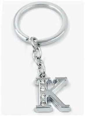 ABEL Alphabet K Chrome Metal Finish Keyring (Silver) Key Chain