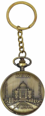 ABEL Embossed Taj Mahal Analogue Pocket Watch Keychain. Key Chain