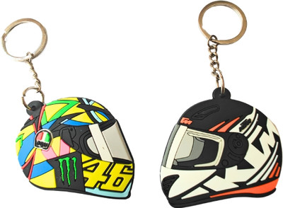 ABEL YaaCatchy Double side KTM & VR 46Helmet Keychain Rubber key ring for Bike Combo Key Chain