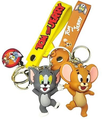 Adhvik HX000331-01 Famous Cartoon Anime 3d Rubber Silicon Keychain with Long Ribbon Key Chain