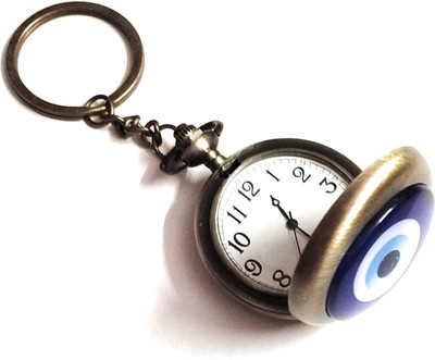 ABEL Antique Evil Eye Pocket Watch Keychain Key Chain