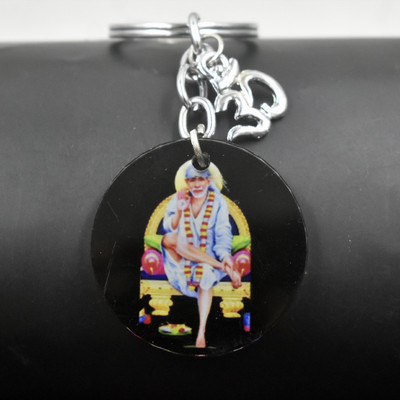 AFH Blessing Shirdi Sai Keychain Acrylic Om Charm Religious Gift Car, Bike, Locker Key Chain