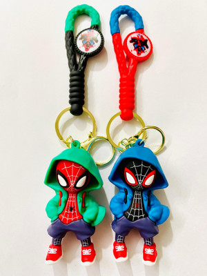 BBG NEW_Super Hero SpiderMan combo Keychain With Hook & Loop (Type-6) Key Chain