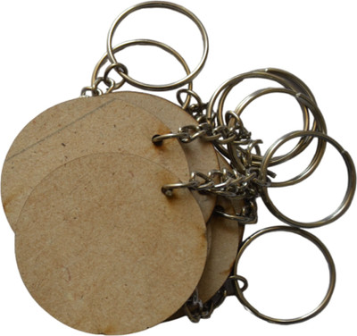 Ecomology 10 Pcs Round Shape Key Chains with Ring (50 x 50) mm | Mandala Art Key Chain