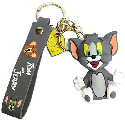 BBG NEW_Cartoon Tom Happy Jumping silicon 3D pvc keychain Key Chain