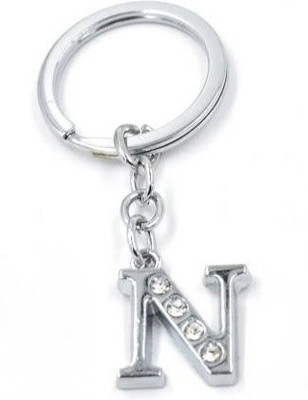 ABEL Alphabet N Chrome Metal Finish Keyring (Silver) Key Chain
