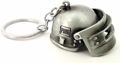 ABEL PlayerUnknown's Battlegrounds PUBG Helmet Metal Keychain (Greyish Silver) Key Chain