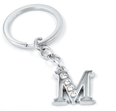 ABEL Alphabet M Metal Key Chain For Unisex with attractive Diamond Key Chain