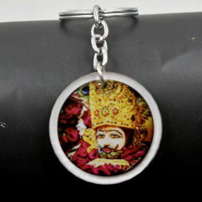 AFH Shri Khatu Shyamji Yellow Acrylic Keychain for Car Bike Home Office Men & Women Key Chain