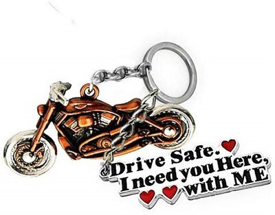 ABEL Keychain for Bike car (Bullet Design) With Drive Safe I Need You Here With Me Key Chain