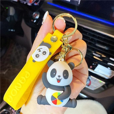 BBG NEW_Cute Panda Playing premium quality high quality keychain with hook Key Chain