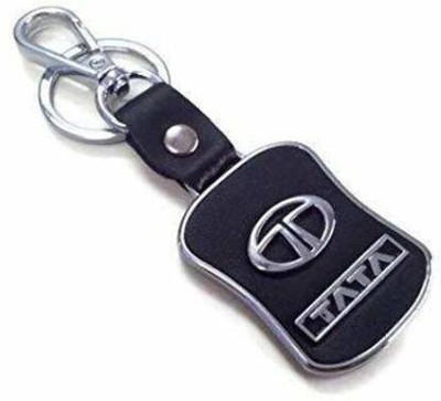 ABEL Compatible Leather keychain for Tata Black Color Key Chain
