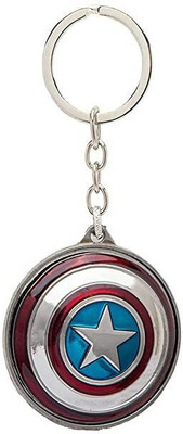 BBG NEW_Avengers Marvel Cap America rotating Shield metal keychain Key Chain