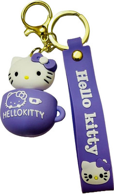 BBG NEW_Cute Pushy Kitty 3D keychain with strap & hook Key Chain