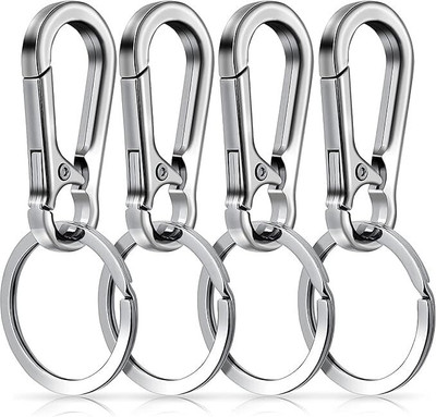 PUHUHP Metal Keychain Key Ring Pack of 4 Key Chain