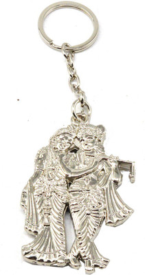 ABEL Antique Sliver Plated Double Sided Radha Krishna High Quality Metal Key Chain Key Chain