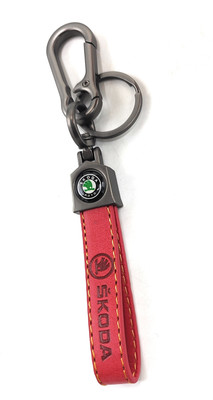 ABEL Get Any Random Color of this Premium Leather Metal Hook Keychain S-k-o-d-a Key Chain
