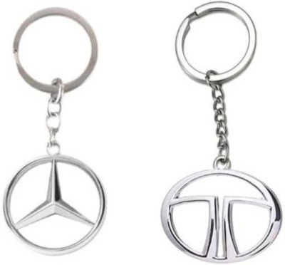 JAINSON MARTIN Combo of Tata & Mercedes Logo Metal Keychain For car & Bike Keychain Key Chain
