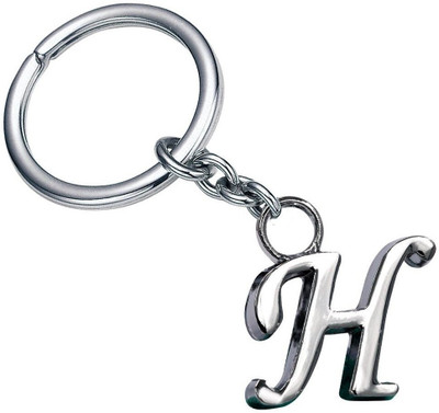 ABEL Alphabet Letter H Metal Keychain Keyring Silver H letter Key Chain
