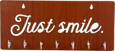Arti Traders Wooden key holder for organizing and accessing your keys easily. Wood Key Holder(7 Hooks, Brown)