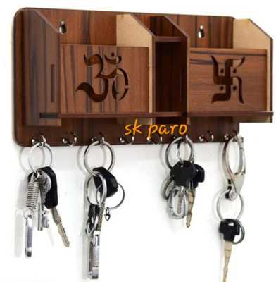 Key holder/key hanger/2box mobile stand/pen stand Wood Key Holder(8 Hooks, Brown)