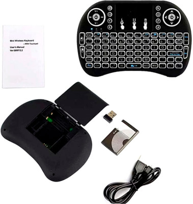 ROAR AJ_808A_MINI WIRELESS KEYBOARD COMPATIBLE WITH LAPTOPS/SMARTPHONES TV TOUCHPAD Wireless Handheld Multi-device Keyboard Compatible with Desktop, Laptop, Mac(Black)