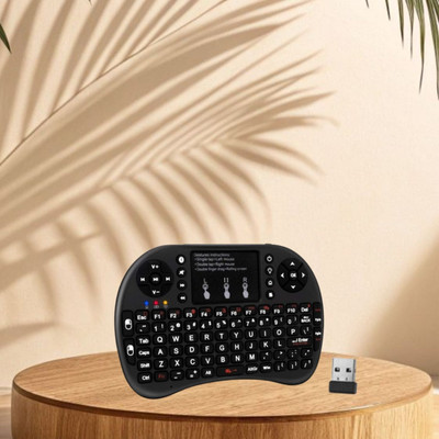 FRONY Bluetooth (Wireless Keyboard) USB Rechargeable Keyboard With Pocket Size C492 Wireless Thumb-size Multi-device Keyboard Compatible with Tablet(Black)