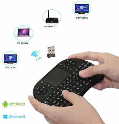 ROAR AJ_804A_MINI WIRELESS KEYBOARD COMPATIBLE WITH LAPTOPS/SMARTPHONES TV TOUCHPAD Wireless Handheld Multi-device Keyboard Compatible with Desktop, Laptop, Mac(Black)