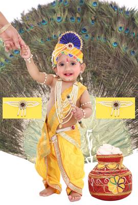 Raj Fancy Dresses Krishna Dress for Kids Baby Krishna Dress for