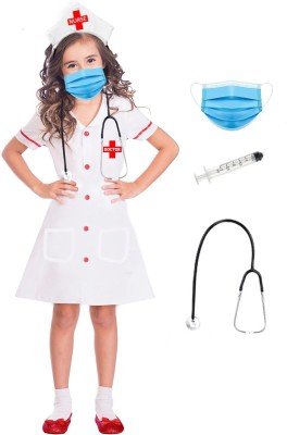 Nic Girls Nurse Community Helpers Costumes Fancy dress competition for Girls Kids Costume Wear