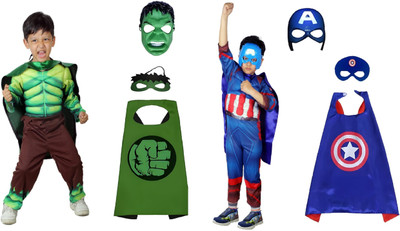 KAVITAENTERPRISE 2 Costume(Hulk + Muscle Captain America) Kids Costume Wear
