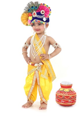 Raj Fancy Dresses Baby Boys Formal Angarkha and Dhoti Pant(Gold Pack of 10)