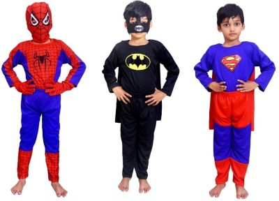 SILAYI BY RENU MEHRA Spiderman + Batman + Superman Kids Costume Wear