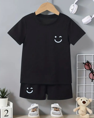TitTom Boys Casual T-shirt Shorts(Black)