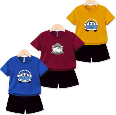 MGRS Baby Boys & Baby Girls Casual T-shirt Shorts(Multicolor)