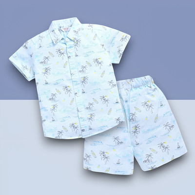 StyleDust Baby Boys & Baby Girls Casual Shirt Shorts(KHAJURIS_SKY)