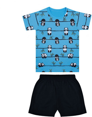 Biffy and Luffy Boys Casual T-shirt Shorts(Blue)
