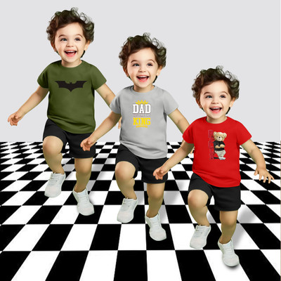 MGRS Baby Boys Casual T-shirt Shorts(Multicolor-10)