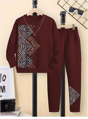 FastColors Boys Casual T-shirt Track Pants(80000-MAROON)
