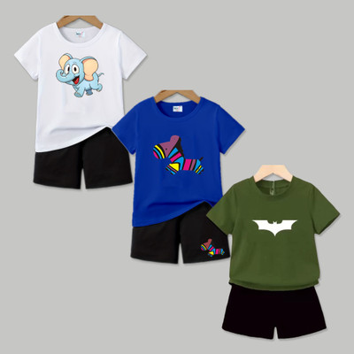 MGRS Baby Boys & Baby Girls Casual T-shirt Shorts(Multicolor)