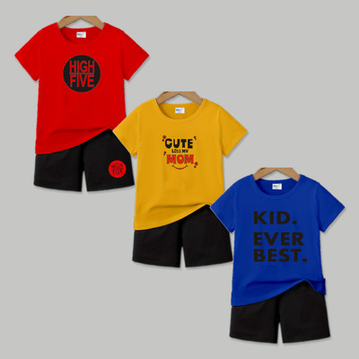 MGRS Baby Boys & Baby Girls Casual T-shirt Pant(Multicolor)